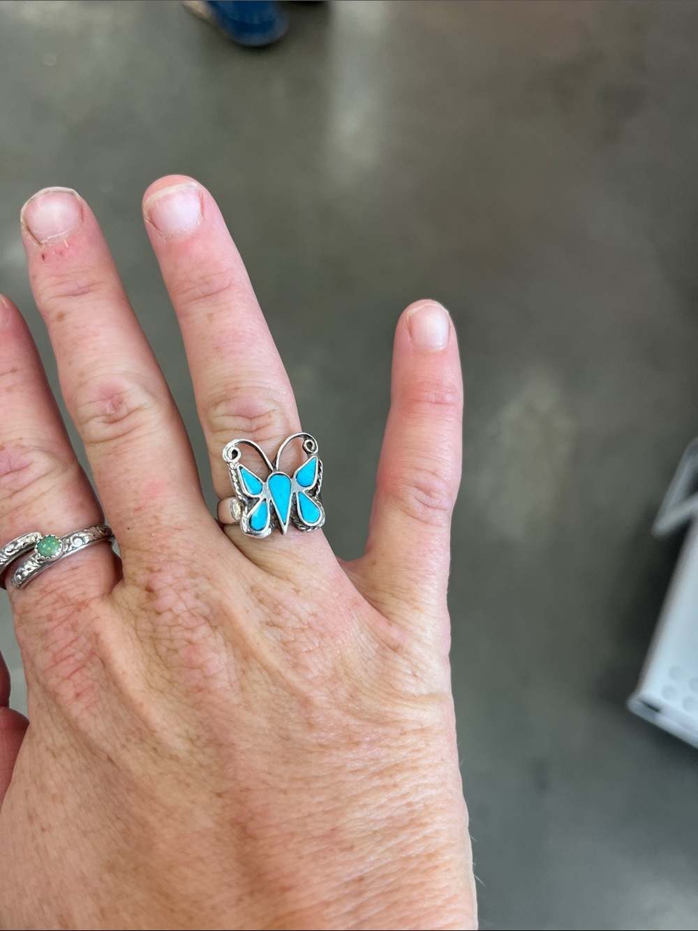 Sterling Size 5 1/2 turquoise Butterfly Sterling-Style Ring - Women's Jewelry